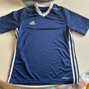 navy blue adidas climacool jersey, unisex kids size medium